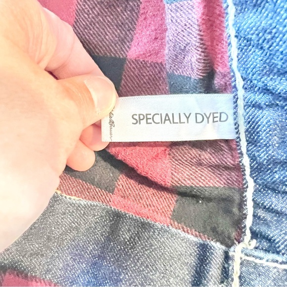 Eddie Bauer Red Flannel Lined Mens 38x30 Straight Fit Blue Jeans High Rise Dark - Picture 9 of 11